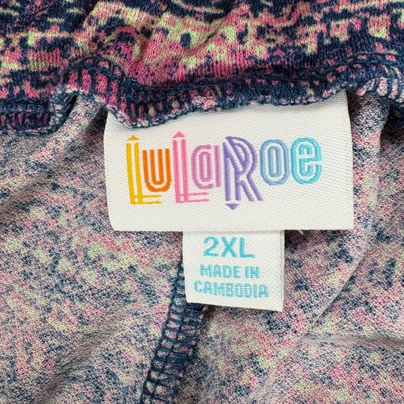 LuLaRoe Shorts Bundle Womens 2XL Pink Blue Black Elastic High Paperbag Waist - Picture 5 of 16
